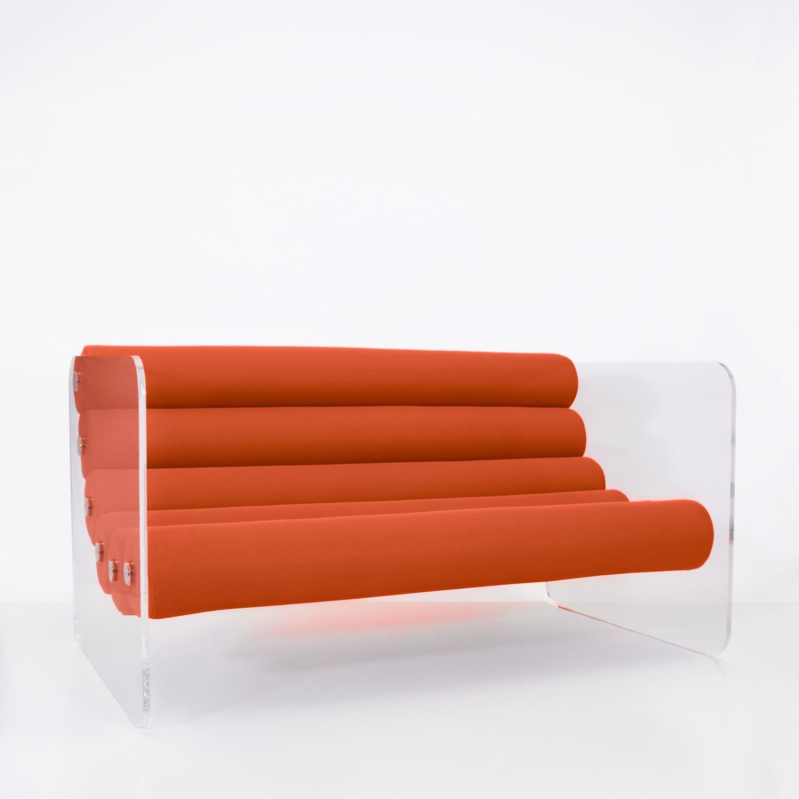 MW02 sofa in Bauhaus style With altuglass panels designed by Olivier Santini. For Sale 8