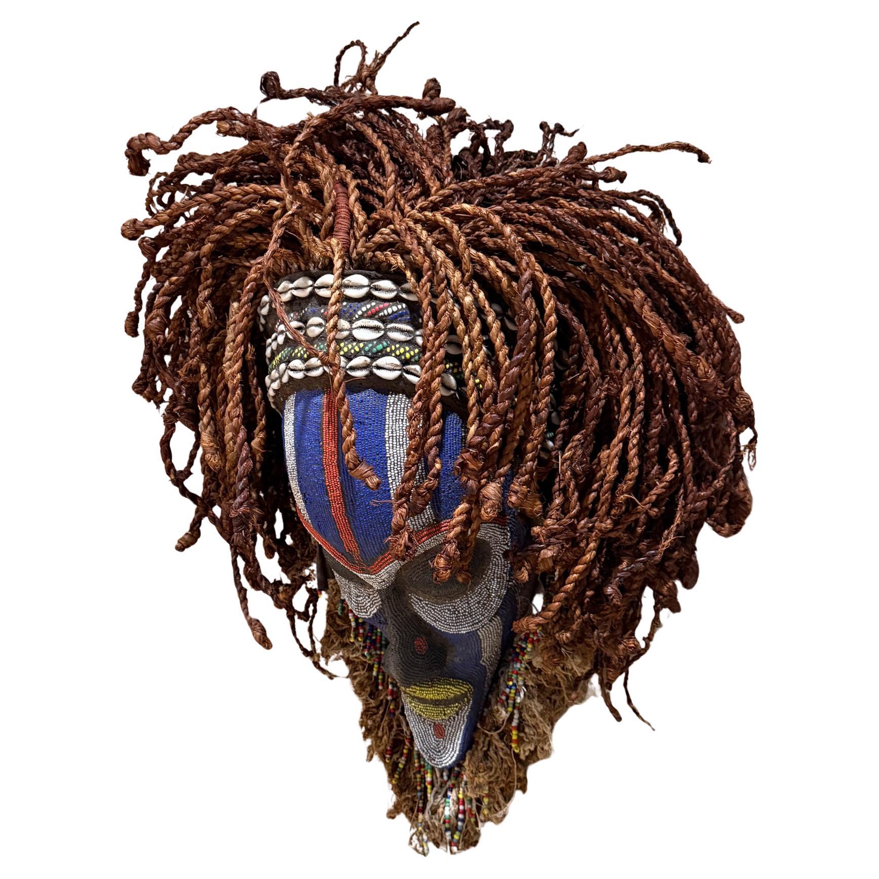 Mwana Pwo maschera Chokwe - Angola Scultura decorativa africana da parete