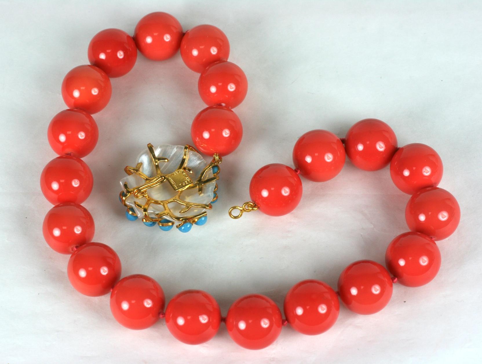 MWLC Coral Palm Beach Beads In New Condition In New York, NY