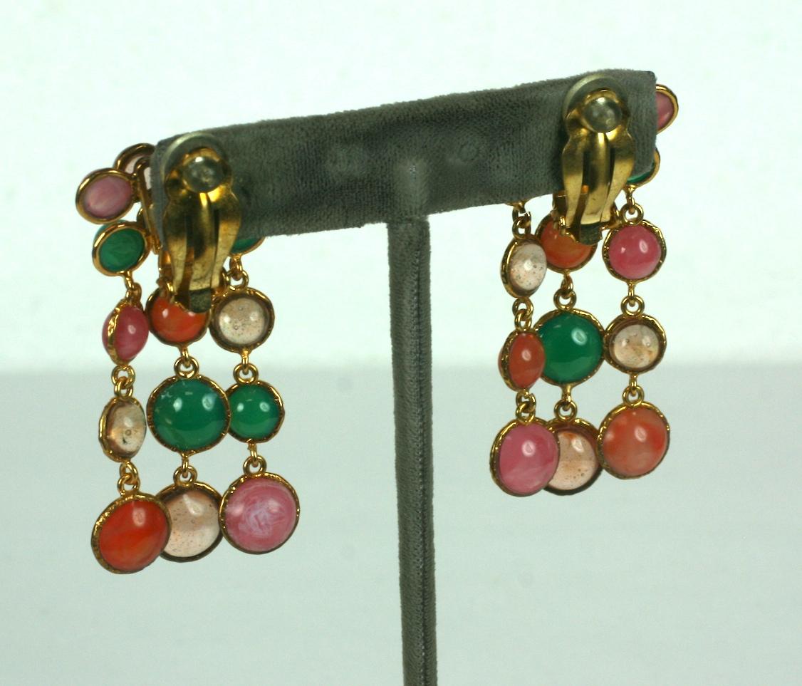 MWLC Harlequin Pastille Poured Glass Earclips In New Condition For Sale In New York, NY