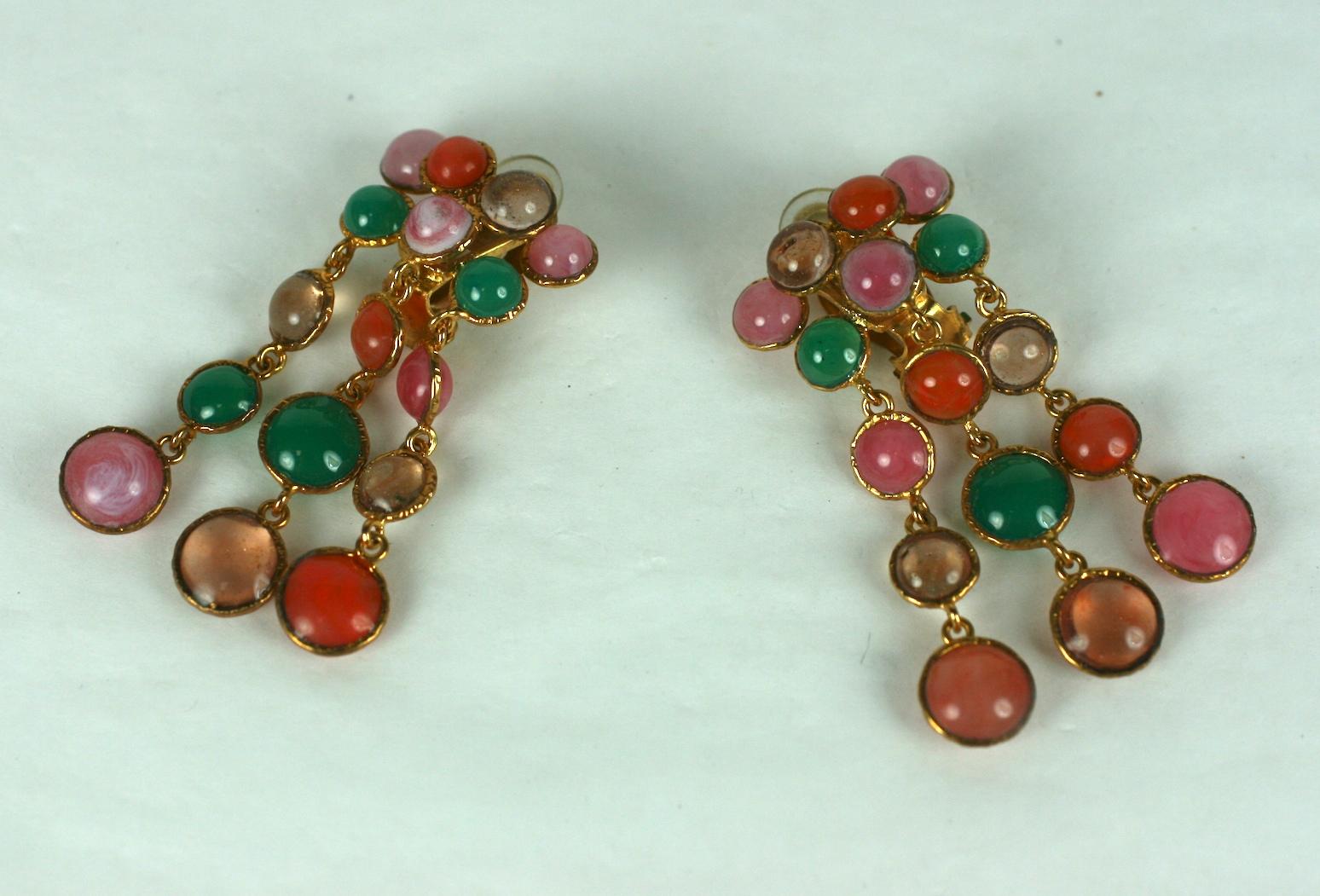 Women's MWLC Harlequin Pastille Poured Glass Earclips For Sale