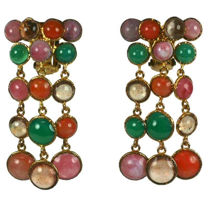 MWLC Boucles d'oreilles en verre coulé pastille avec arlequins en vente