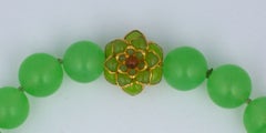 MWLC Lime Zinnia Gripoix Glass Necklace