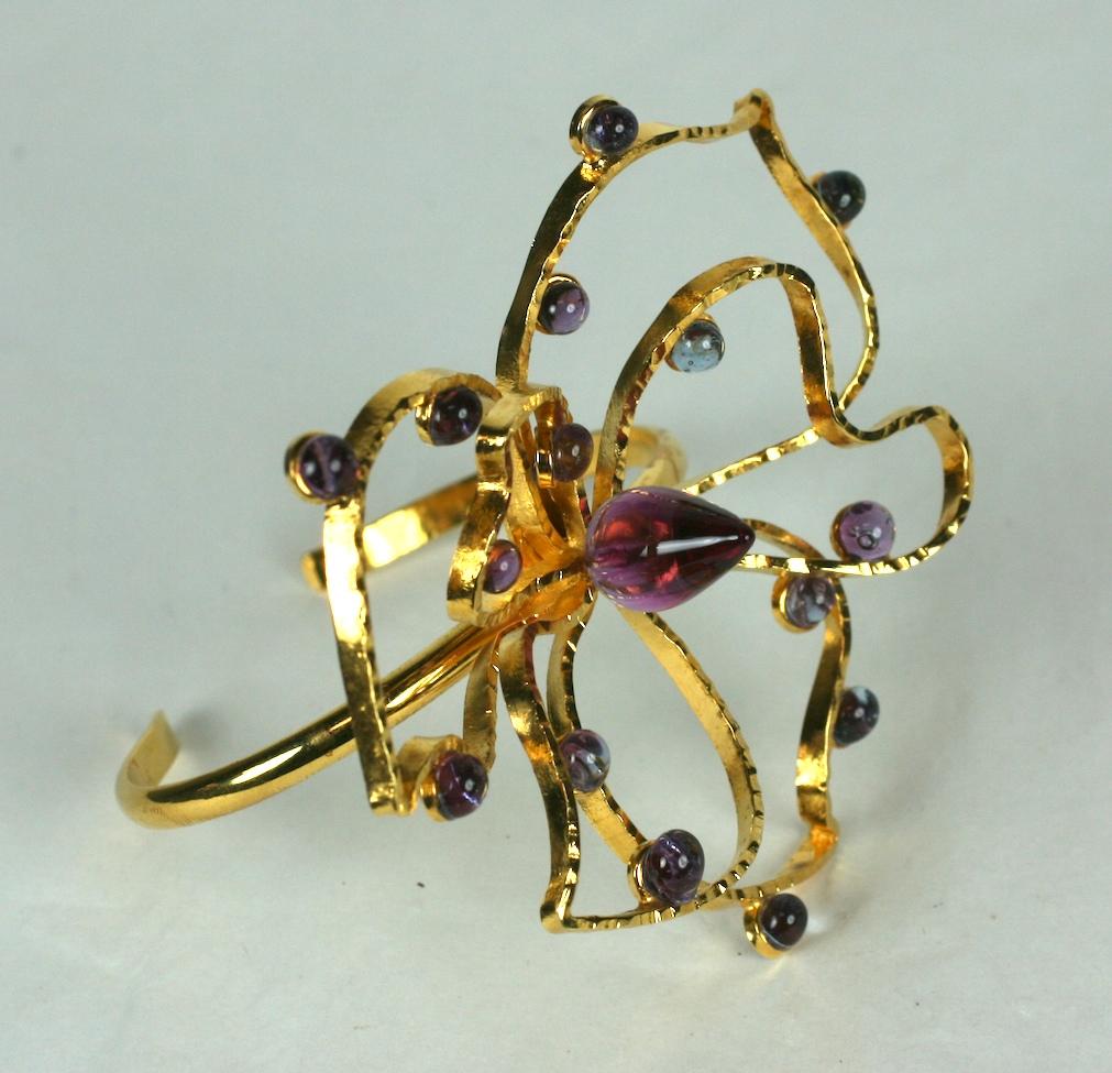 Women's MWLC Poured Glass Ghost Flower Cuff For Sale
