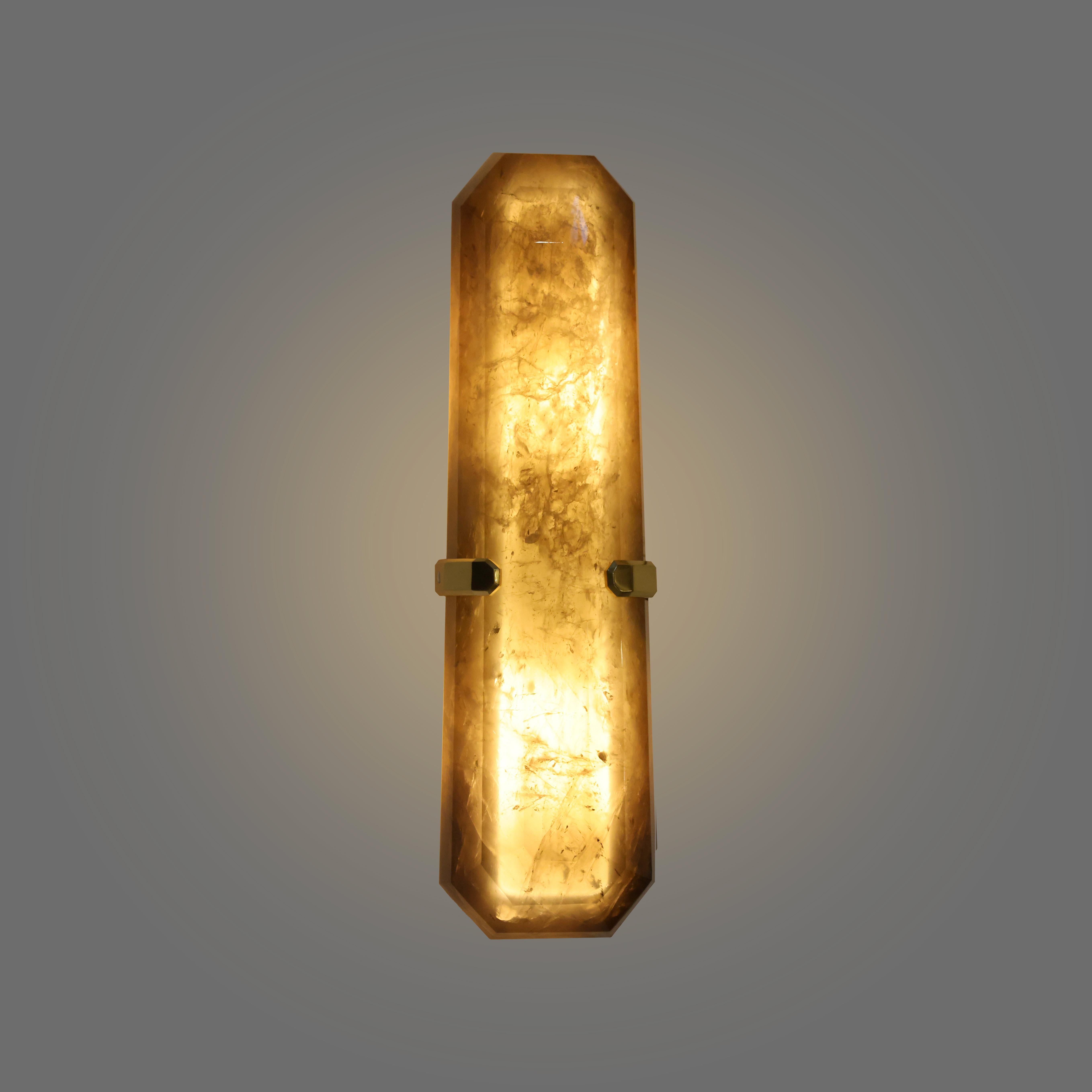 Contemporary MWR22 Smoky Rock Crystal Sconces By Phoenix  For Sale