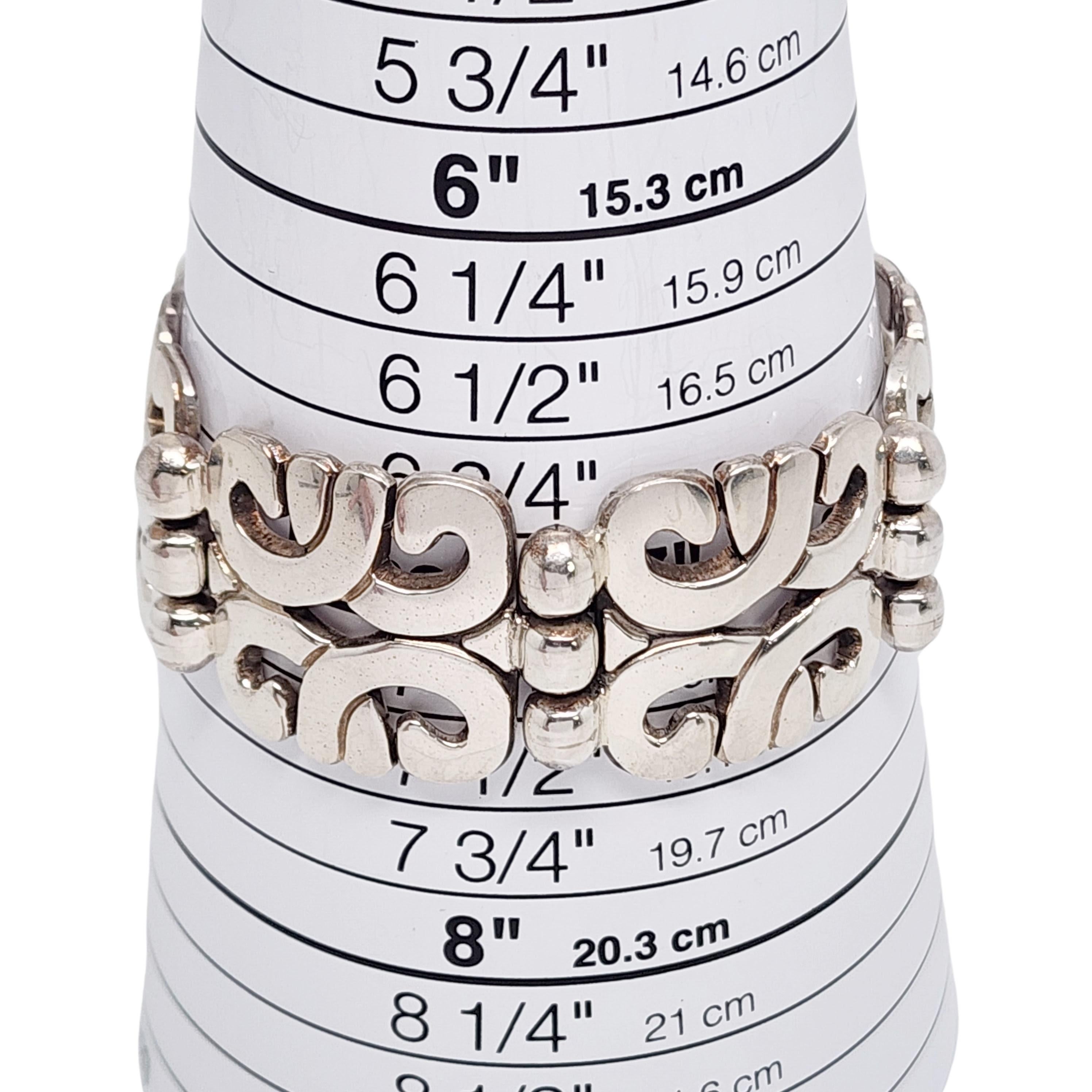 Women's MWS Mexico Mark Wasserman Samara Sterling Silver Panel Link Bracelet #16441 For Sale
