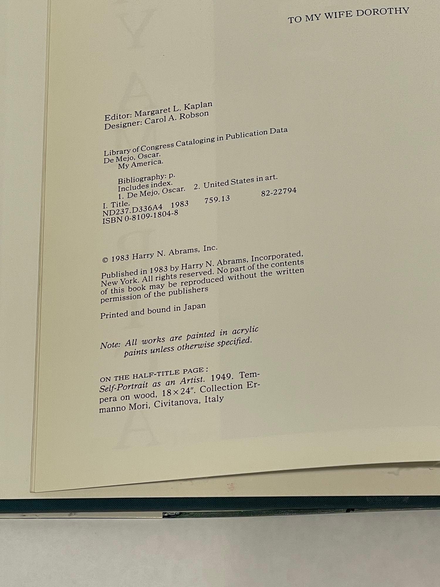 Paper My America: Paintings and Comments by Oscar De Mejo 1983 Hardcover For Sale