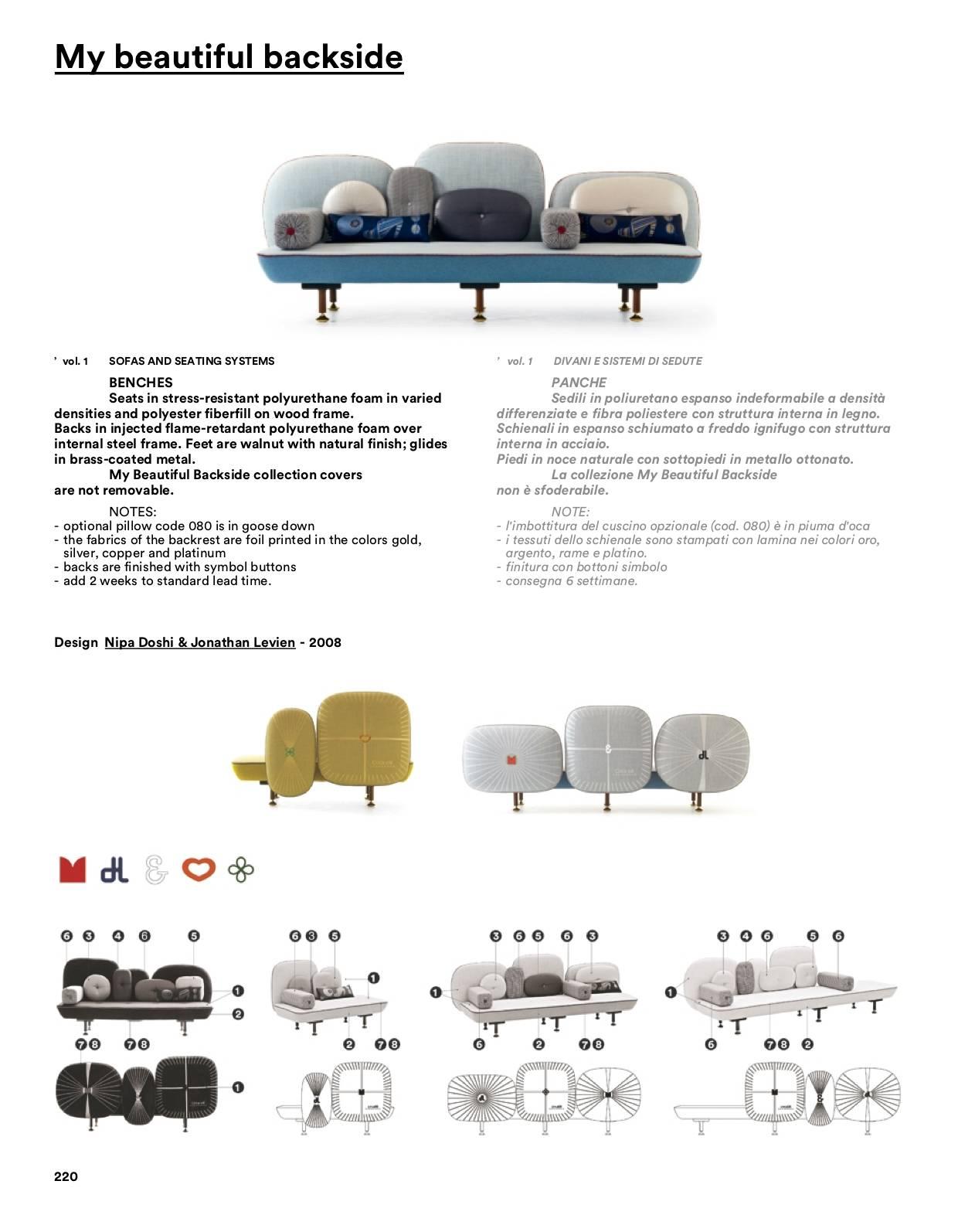 My Beautiful Backside Sofa in Four Sizes by Doshi & Levien for Moroso For Sale 5