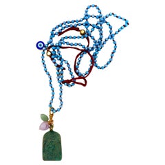 My blue and green beaded yoga necklace