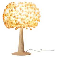 My Chrysalis by Ango – Handcrafted Silk Cocoon Table Lamp with Wood Base
