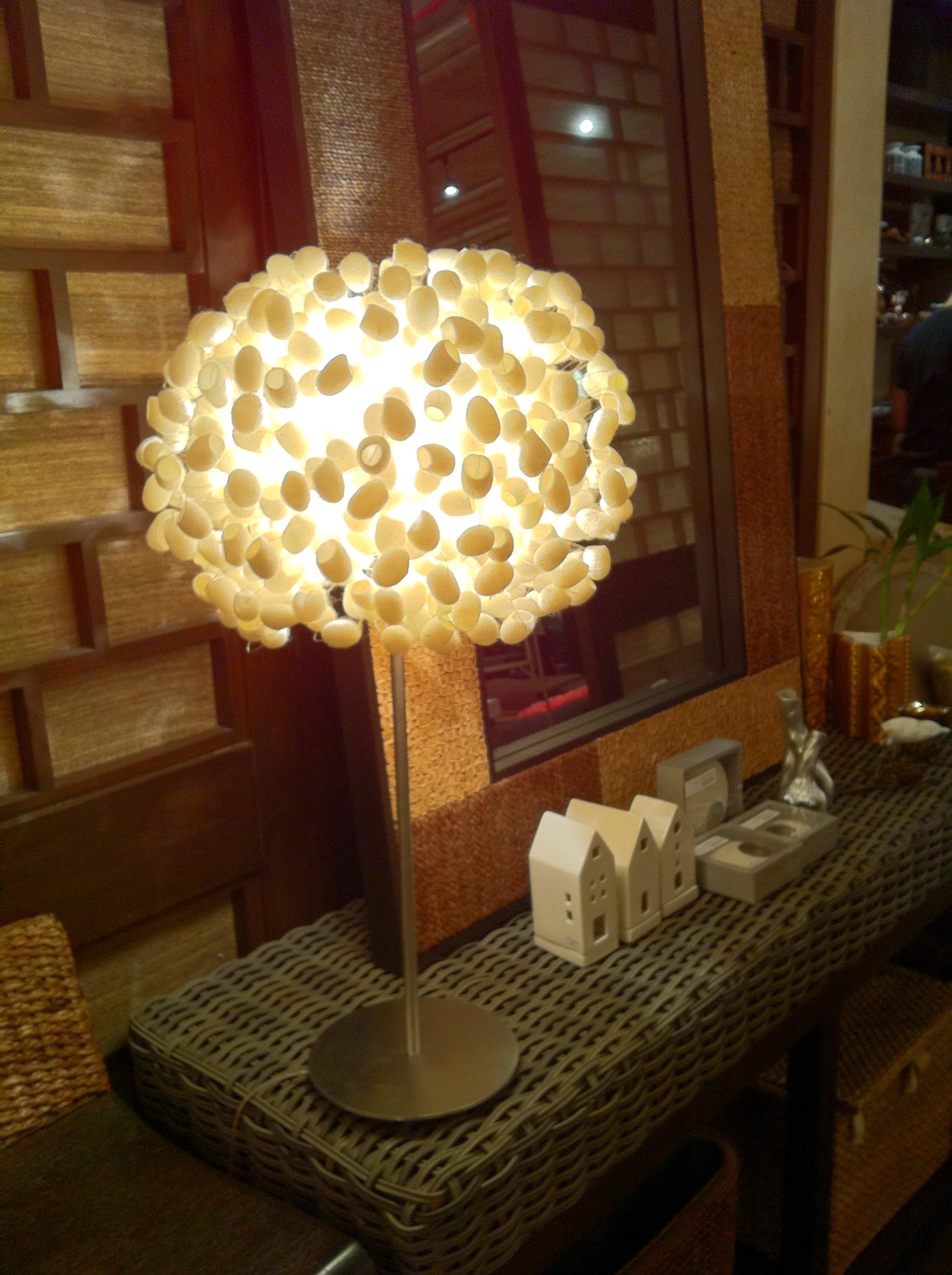 My Chrysalis by Ango, Unique Handcrafted Silk Cocoon Table Lamp For Sale 1