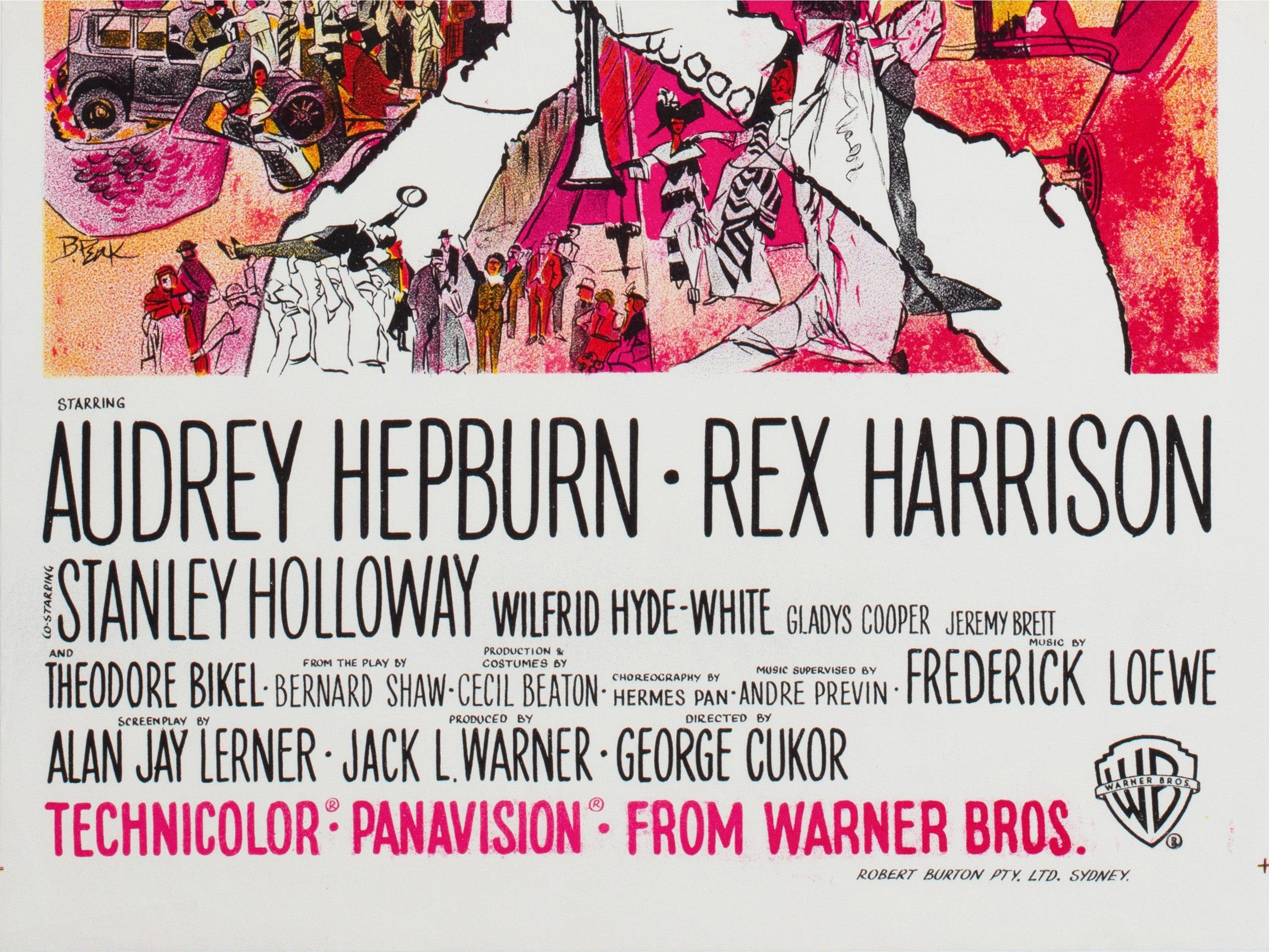 Paper My Fair Lady 1964 Australian Daybill Film Poster, Bob Peak For Sale