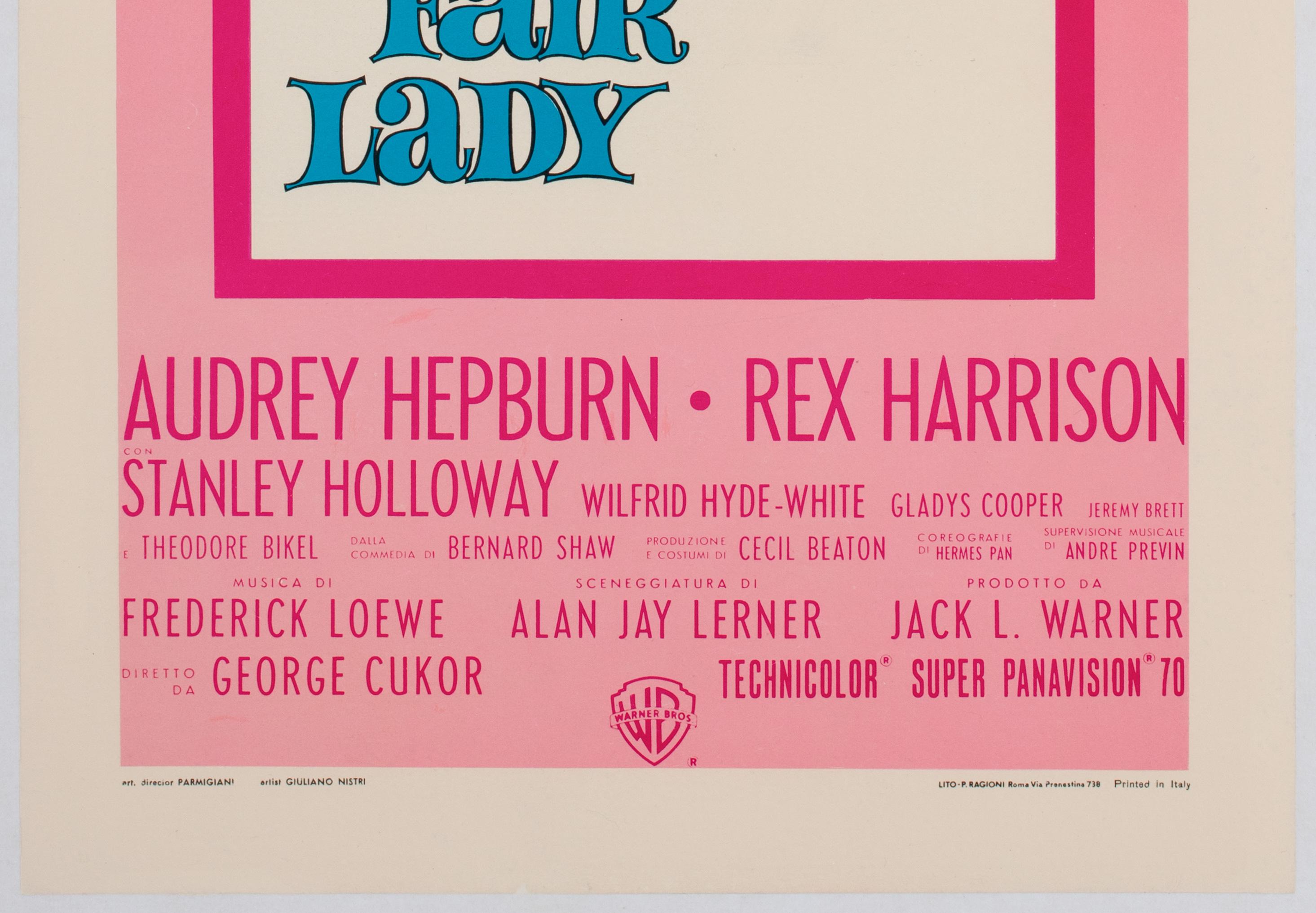Lin Affiche italienne du film Locandina My Fair Lady 1964, Giuliano Nistri en vente