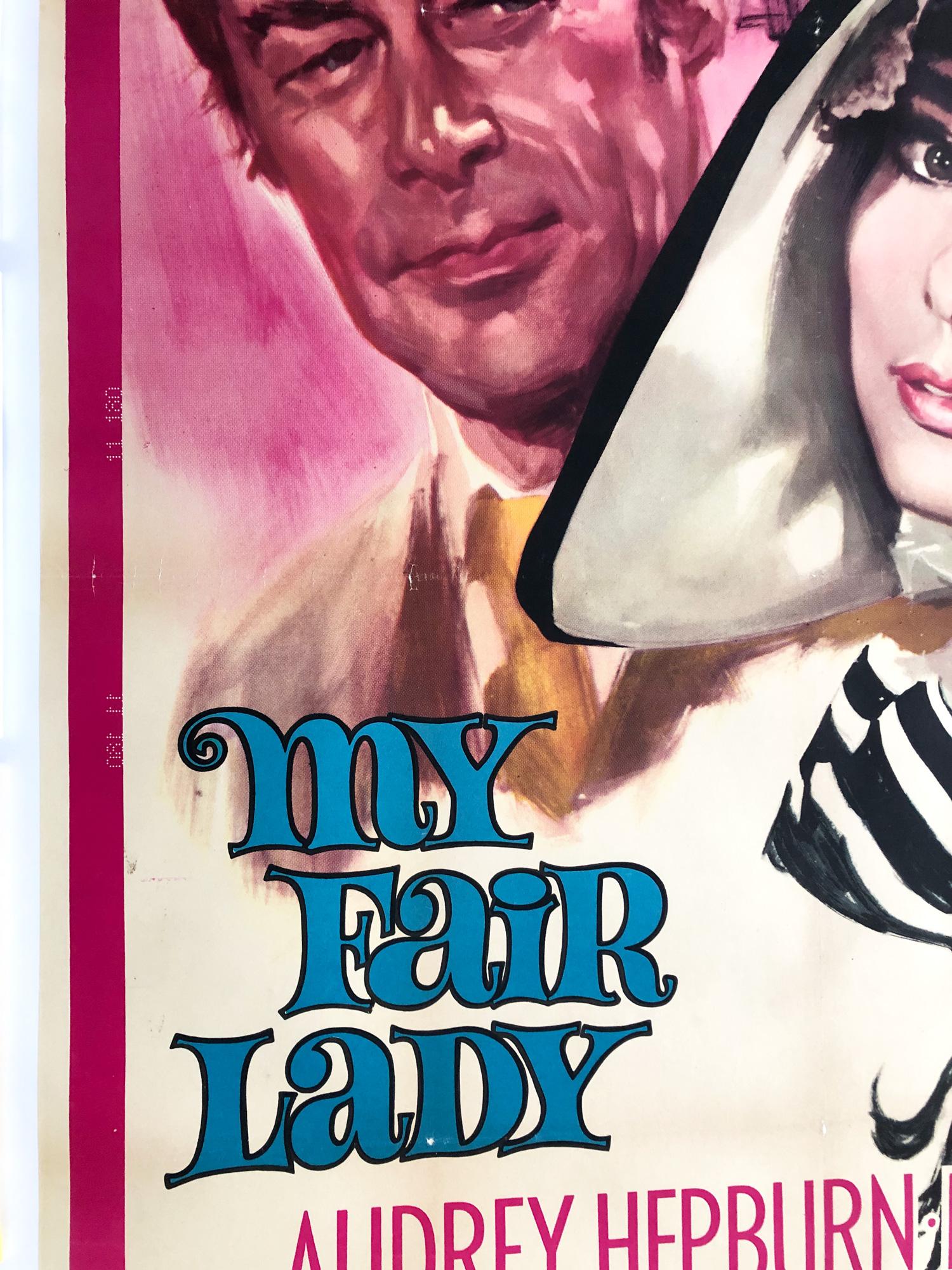 My Fair Lady Original italienischer Film Filmplakat:: 1964:: 2 FOGLIO:: Leinen hinterlegt (Italienisch)
