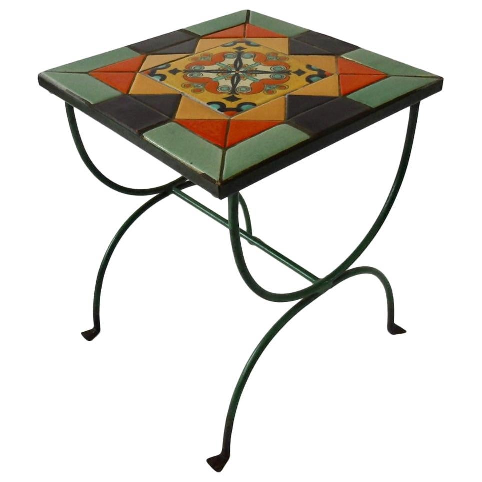 My Favourite California Tile Table in Wrought Iron Base