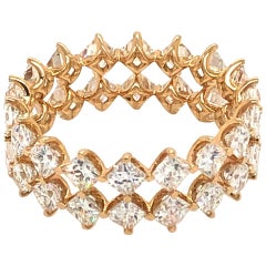 My Girl Double Eternity Ring in 18 Karat Yellow Gold Set with Diamonds
