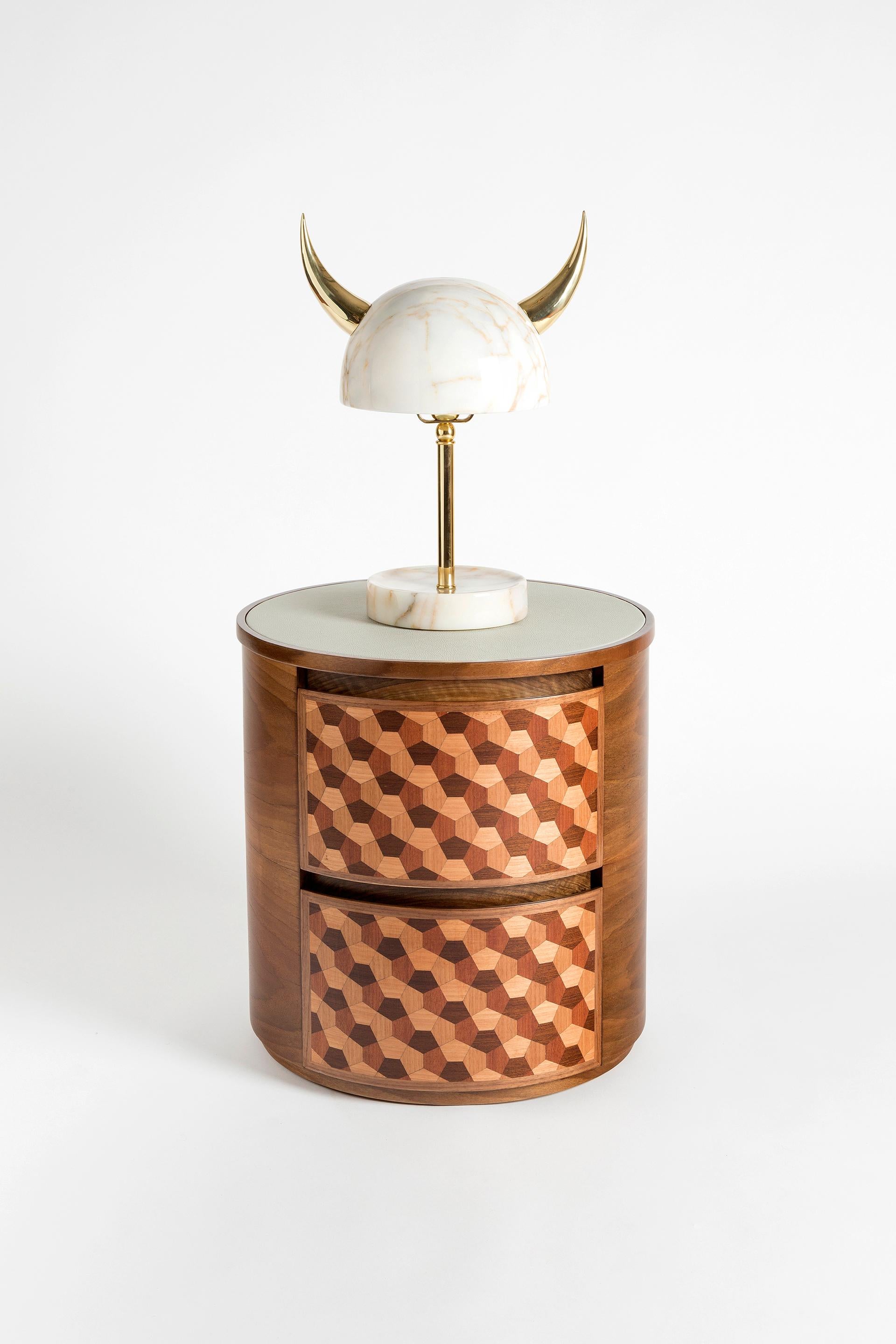 My Little Viking Marble and Brass Table Lamp by Merve Kahraman For Sale 3
