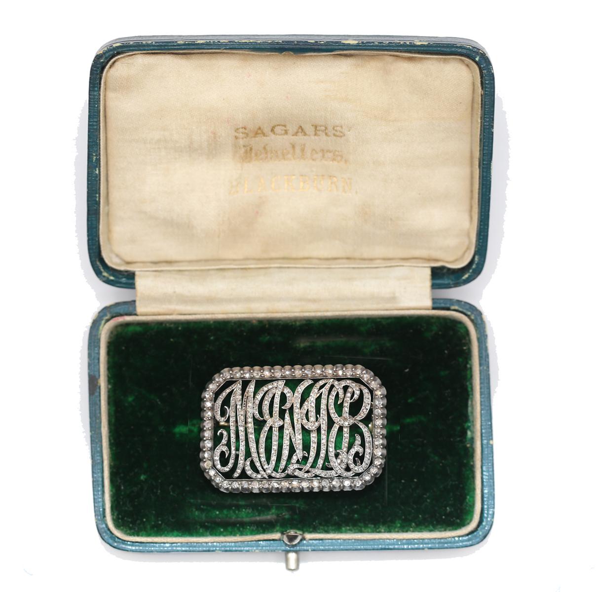 My Love Meine Liebe Diamonds Brooch Boxed Collectible Romantic, 1880 2