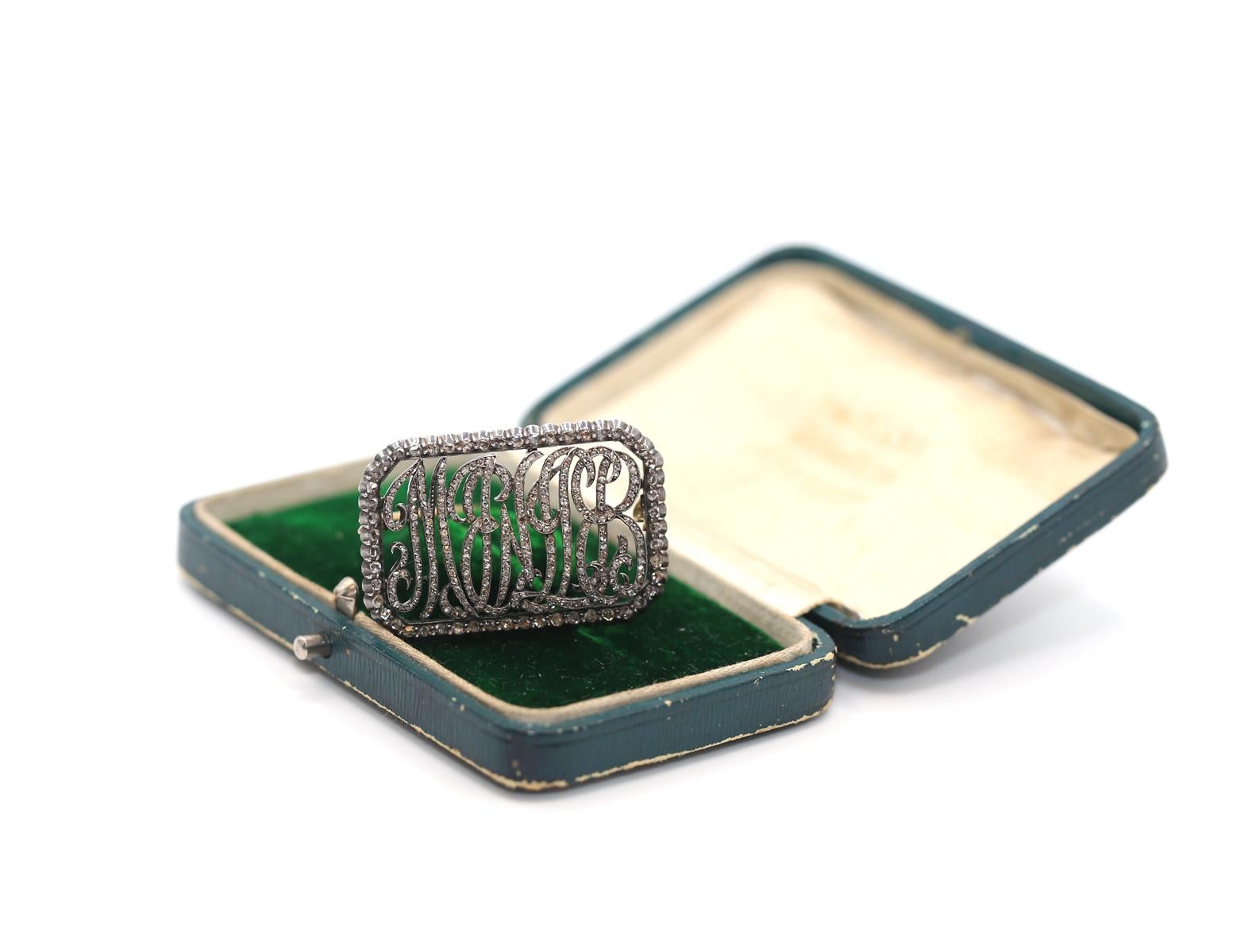 My Love Meine Liebe Diamonds Brooch Boxed Collectible Romantic, 1880 3
