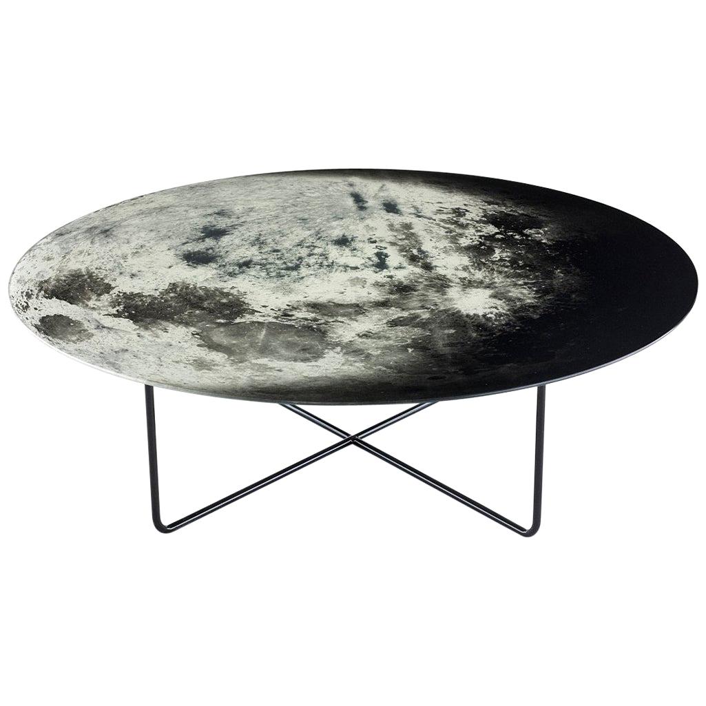 "My Moon My Mirror" Printed Glass Mirror Coffee Table by Moroso for Diesel For Sale