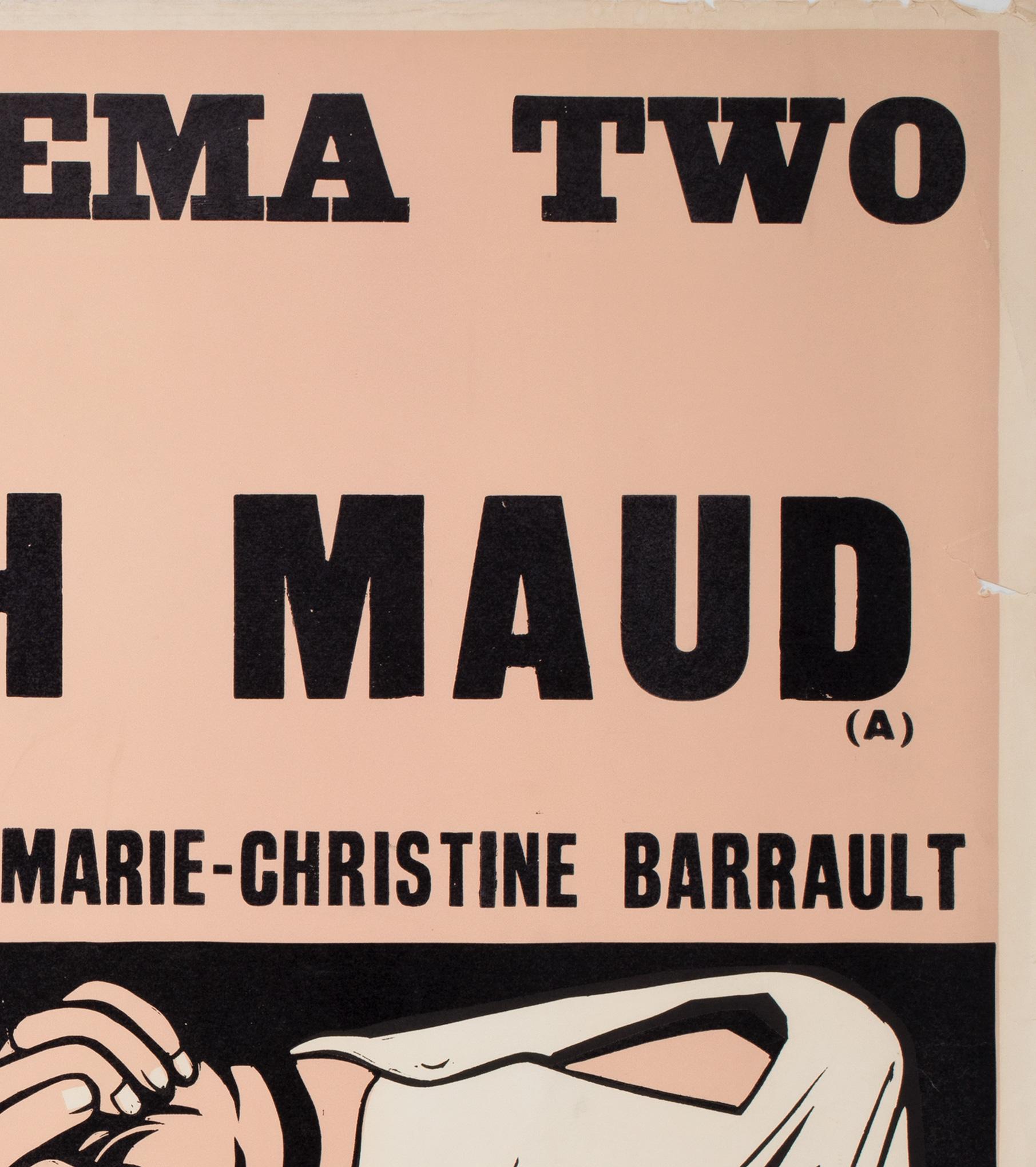 20ième siècle Affiche quadrilobée du film « My Night with Maud », Academy Cinema, Londres, Royaume-Uni, Strausfeld, 1971 en vente