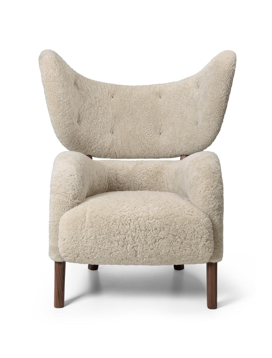 Scandinave moderne Chaise longue My Own Chair - Peau de mouton clair de lune/noyer par Flemming Lassen pour Audo en vente