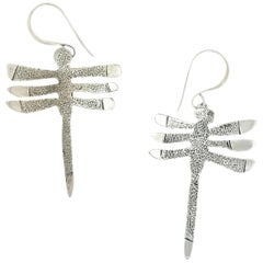 My Protectors, Melanie Yazzie three winged dragonfly earrings silver Navajo