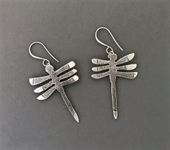 My Protectors, Melanie Yazzie, three winged dragonfly, earrings, silver, Navajo
