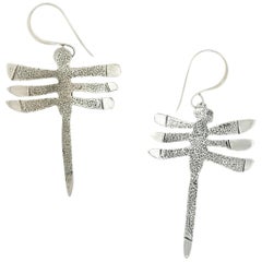 My Protectors, Melanie Yazzie three winged dragonfly earrings silver Navajo