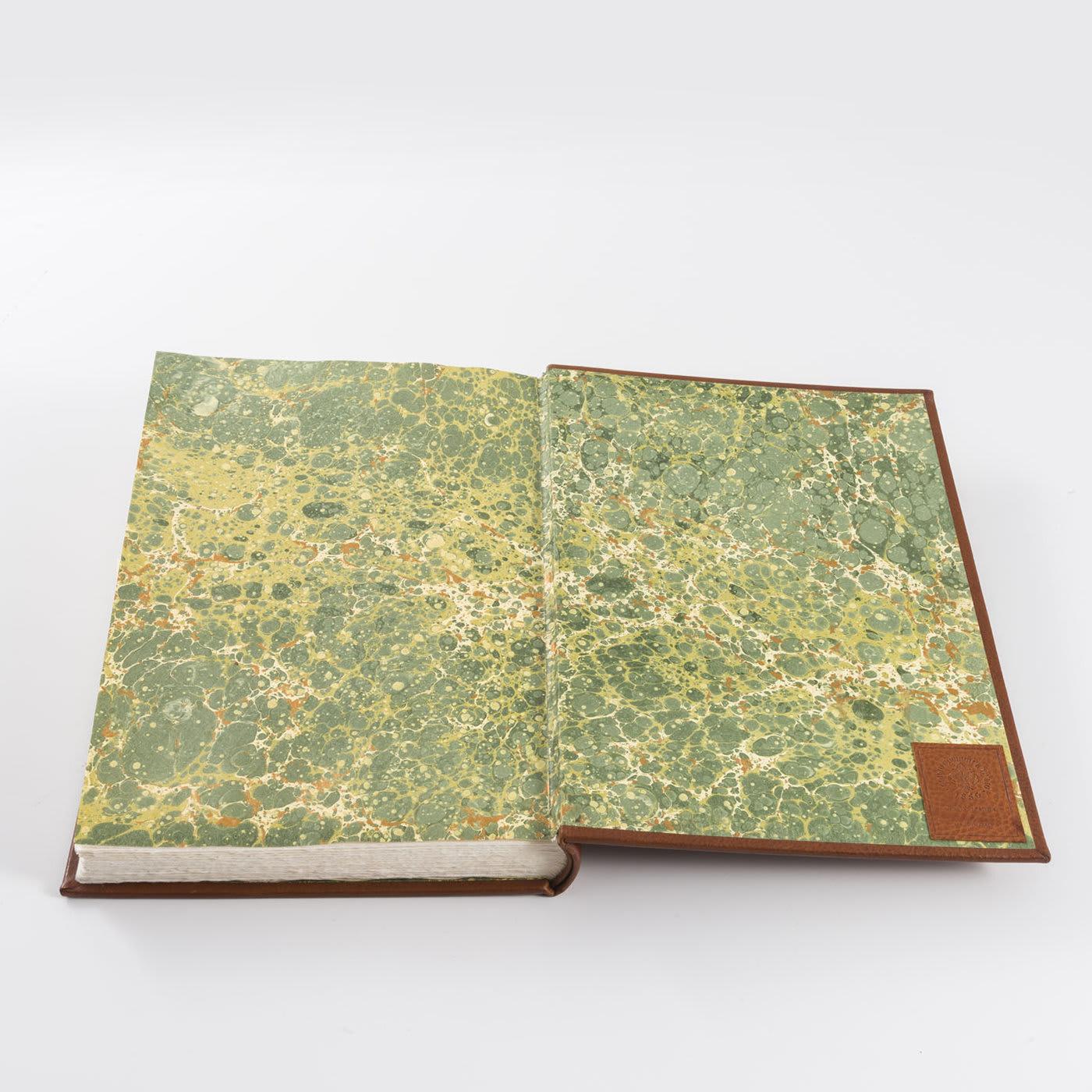 This soft, full-grain leather recipe book features lined, ivory-colored, acid-free paper. Its cover is embossed with the words My Recipes and the user's monogram or name can be added in gold lettering. Ivory-colored dust bag included. This item