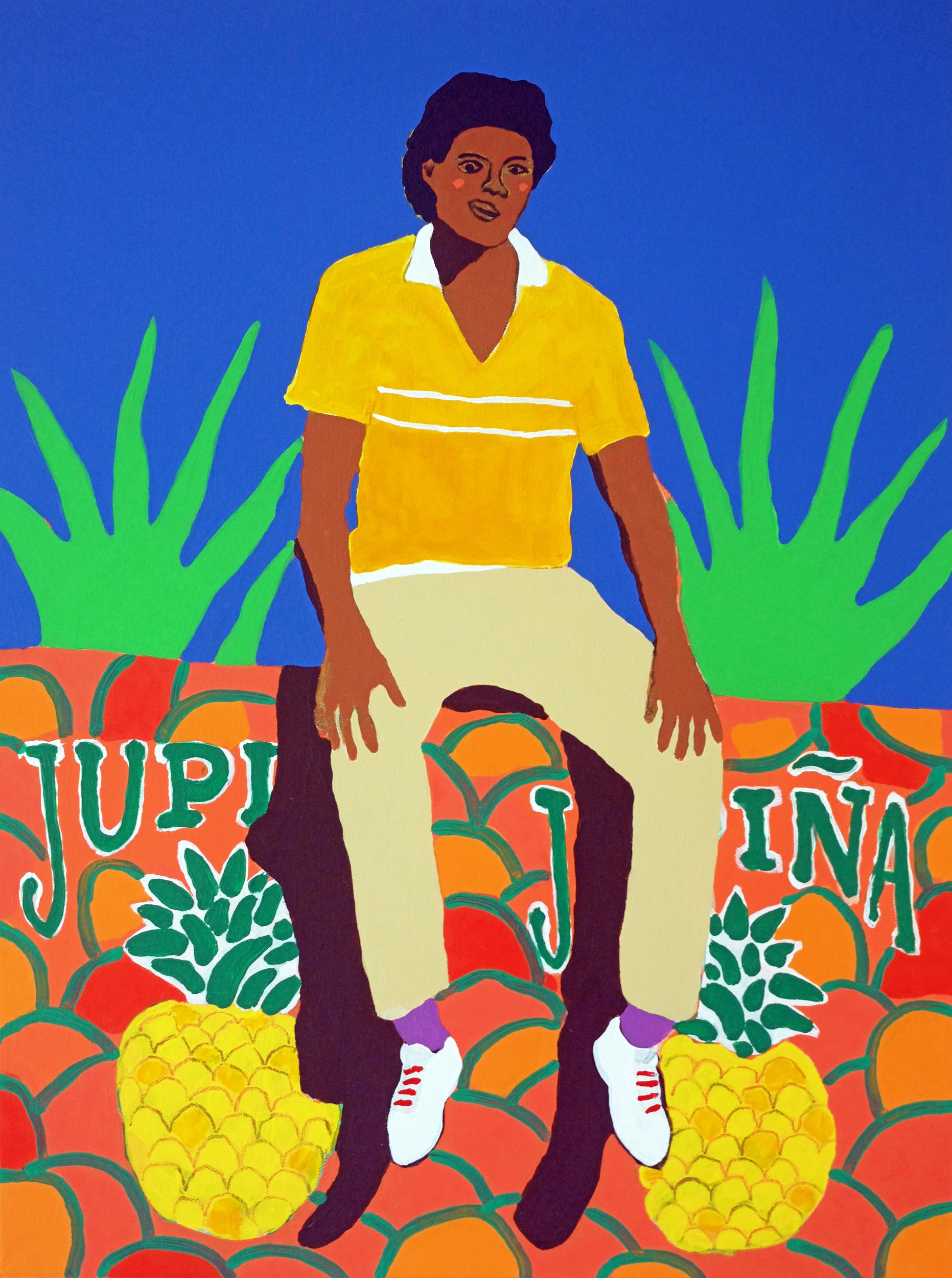 British 'My Sweet Chinos' Portrait Painting by Alan Fears Pop Art For Sale