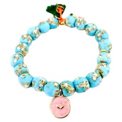 My turquoise hand-painted ceramic bracelet