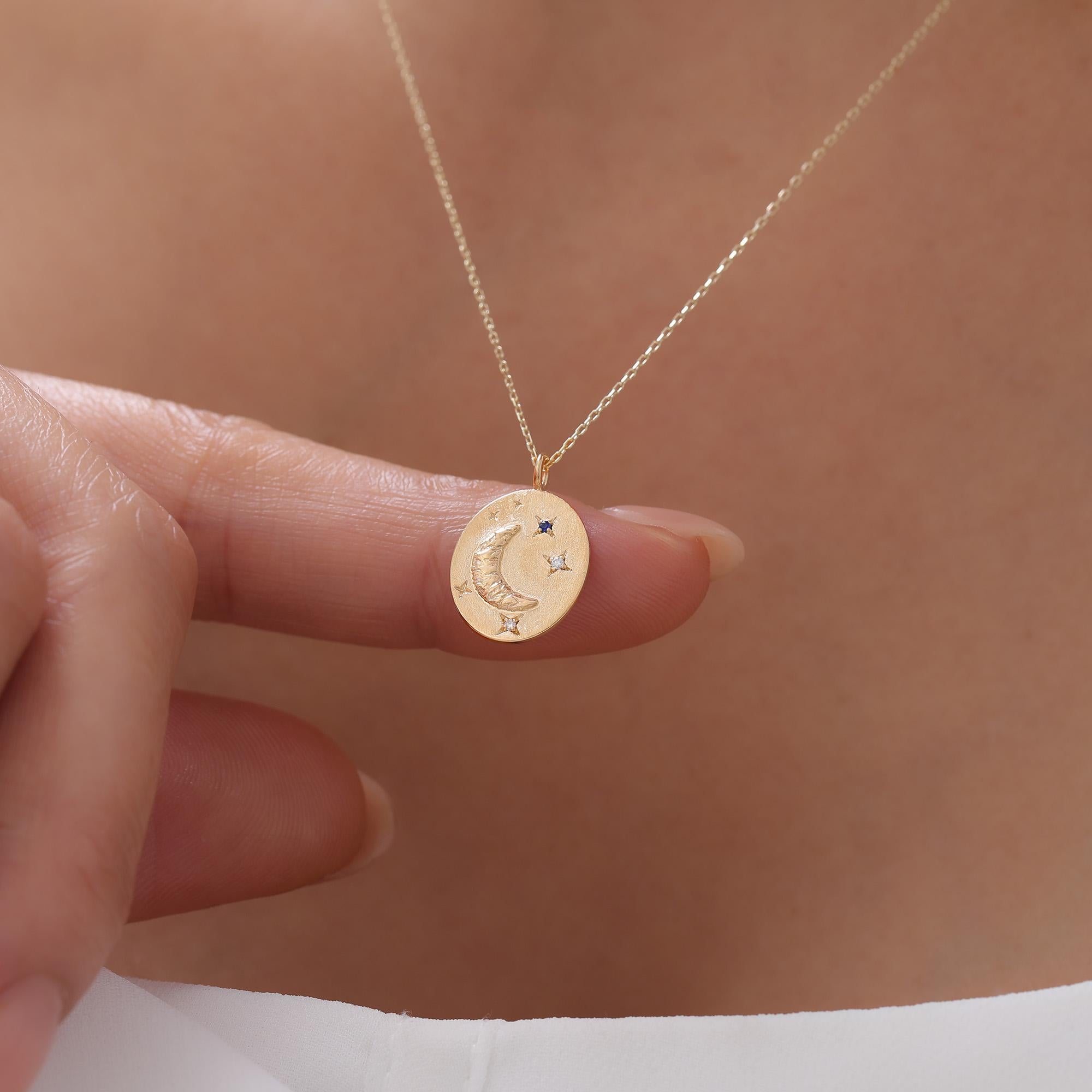 My Universe Diamond To Moon And Back Halskette (Rundschliff) im Angebot