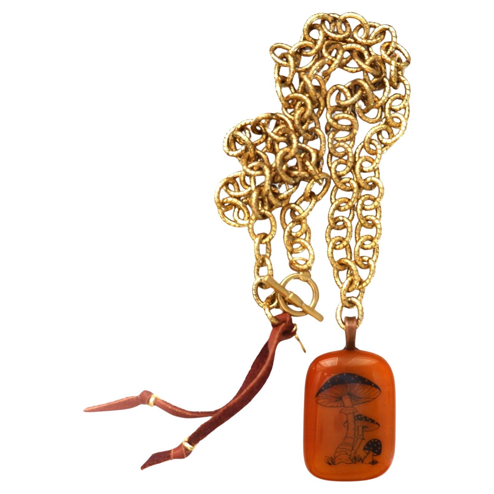 My wild Mushroom Necklace For Sale