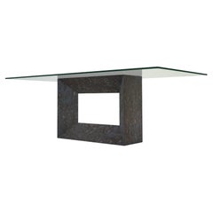 Mya Dining Table Oxide Slate & Crystal, Marble Design by Joaquín Moll en stock