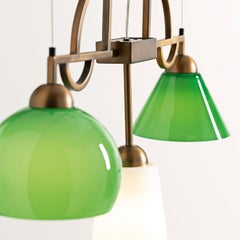Mya Green And White Glass Chandelier By Lenzia Mondin