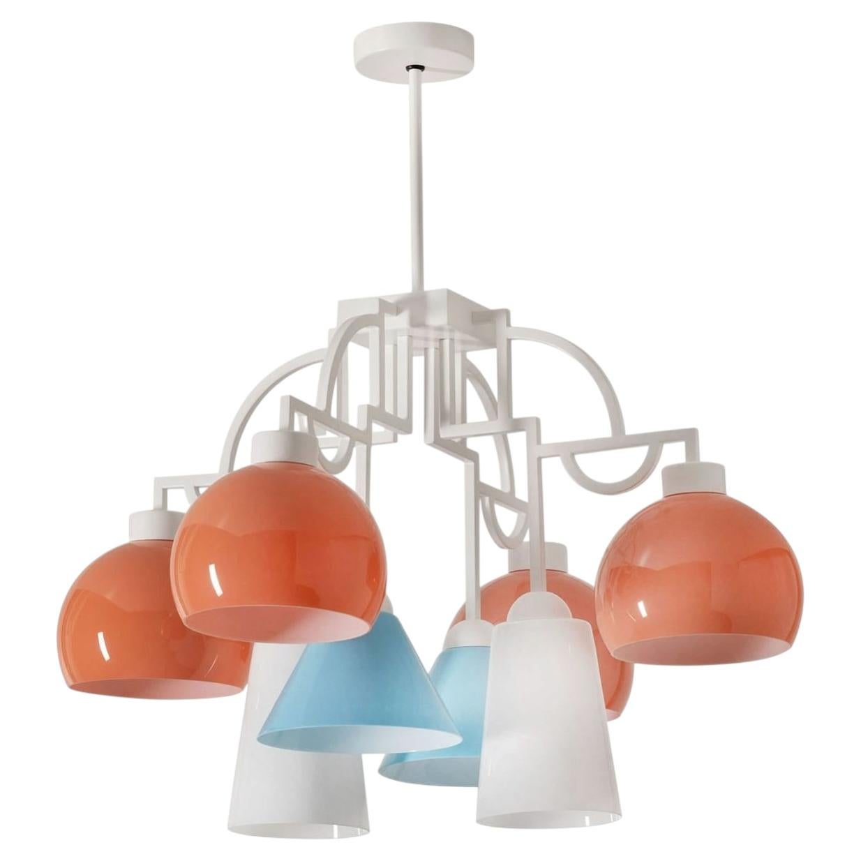 Mya Pop Multicolor Glass Chandelier For Sale
