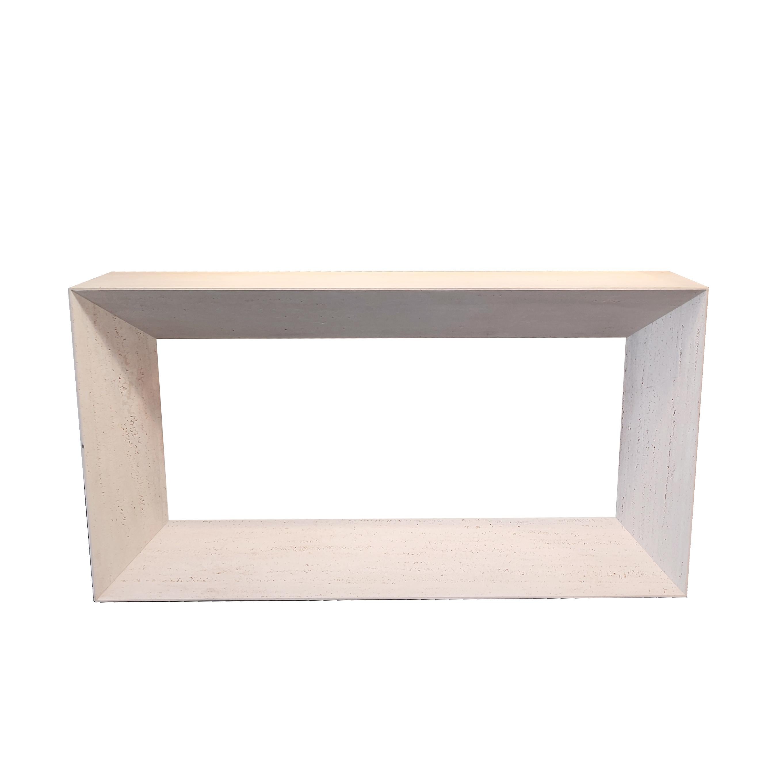 MYA Travertine Marble Console Table Spain Contemporary Design Made to Measure For Sale 2