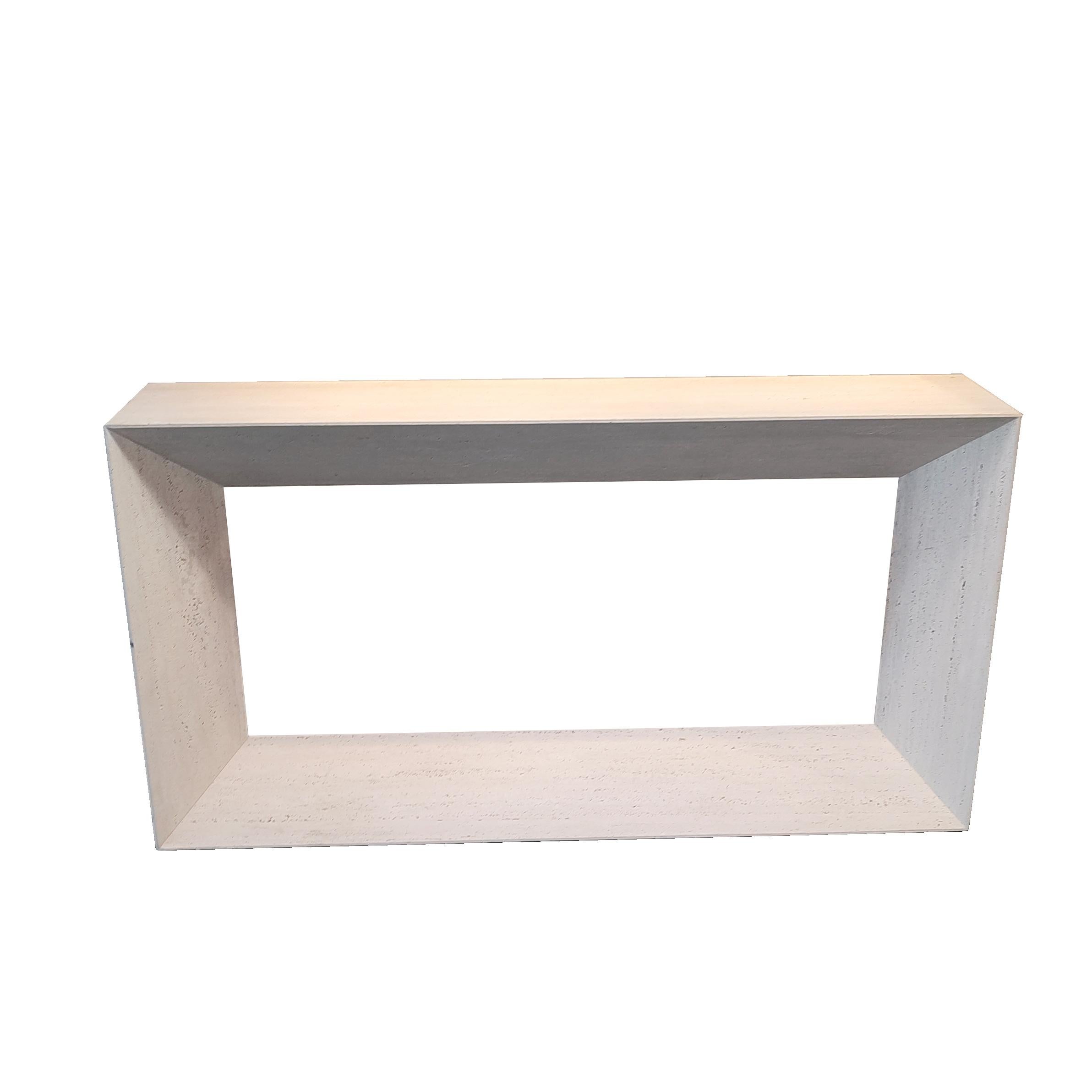 Modern MYA Travertine Marble Console Table Spain Contemporary Design Made to Measure For Sale