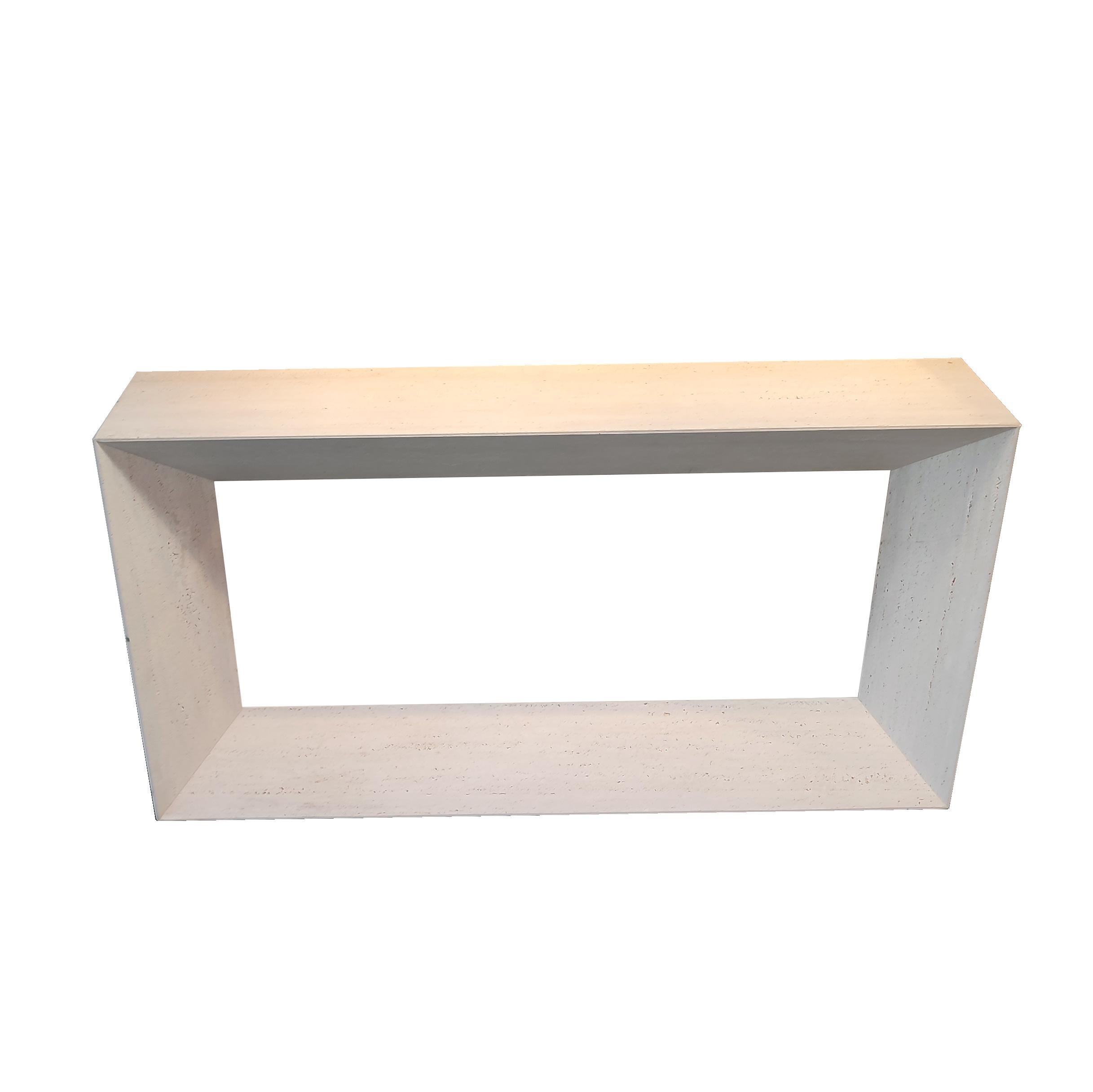Spanish MYA Travertine Marble Console Table Spain Contemporary Design Made to Measure For Sale