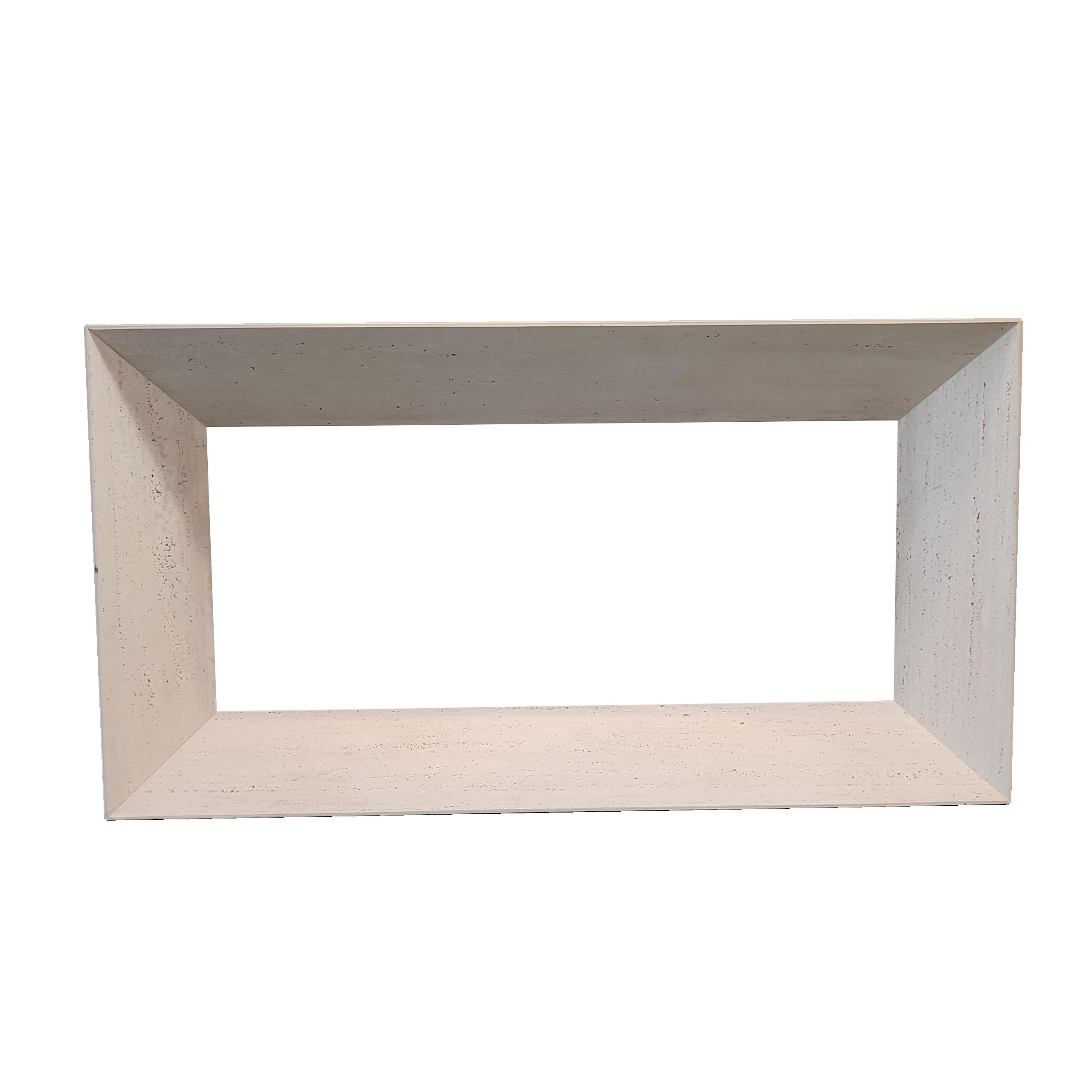 Hand-Crafted MYA Travertine Marble Console Table Spain Contemporary Design Made to Measure For Sale