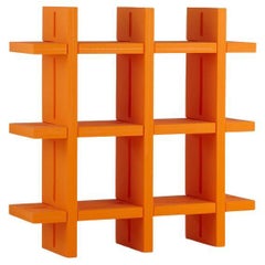 MyBook 3x3 Pumpkin Orange Bookcase by Giò Colonna Romano