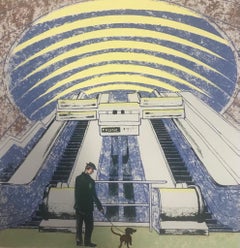 Le chien de Wes Anderson - Canary Wharf, art londonien, art métro, art animal