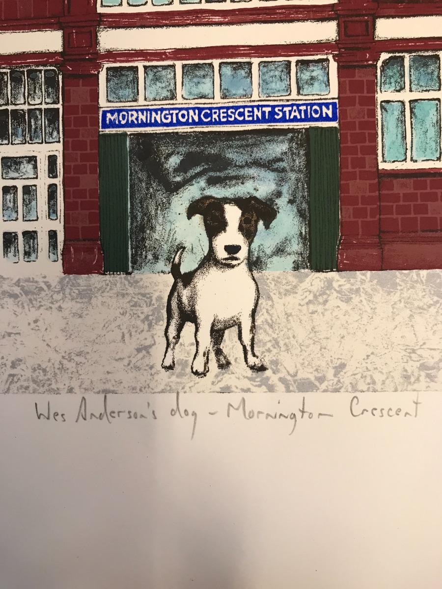 Wes Anderson's Dog - Mornington Crescent, London art, Underground, Animal art For Sale 1