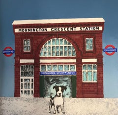 Wes Anderson's Dog - Mornington Crescent, London art, Underground, Animal art
