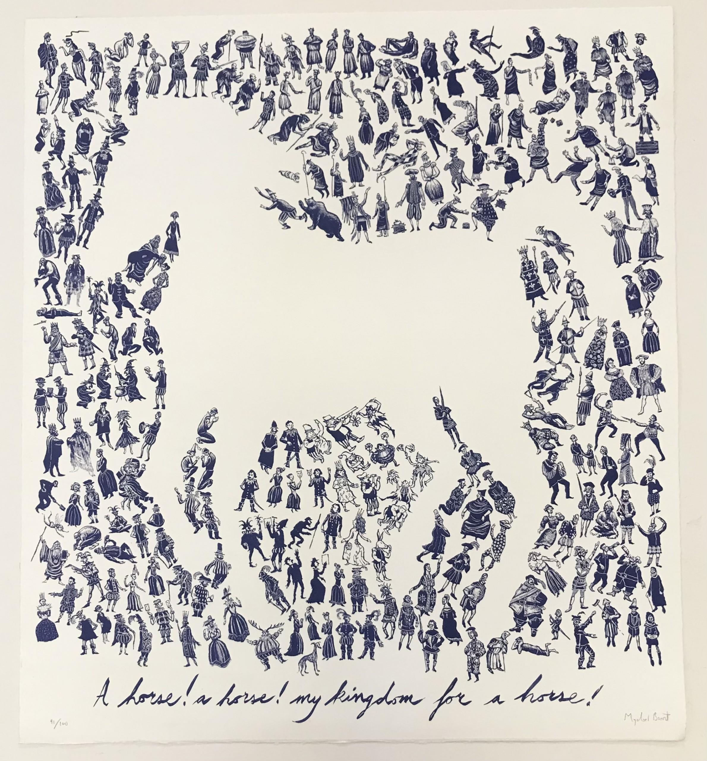 Un cheval ! Un cheval ! Un royaume pour un cheval ! - Contemporain Print par Mychael Barratt