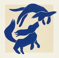 Barbara Hepworth's Cat & Matisse's Dogs in Love, diptych, contemporary, print