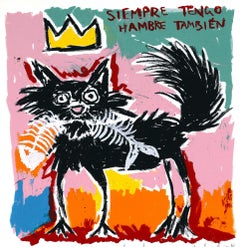 Basquiat's Cat, Original, zeitgenössisch, Landschaft, Druck, Siebdruck
