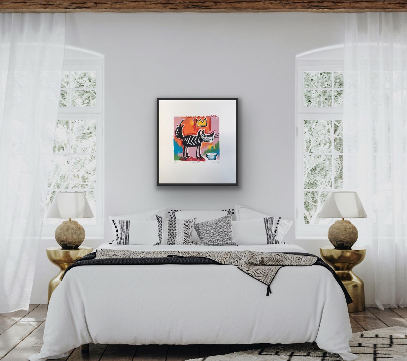 Perro de Basquiat, Impresión de edición limitada, Retrato animal, Arte canino, Arte moderno - Print Contemporáneo de Mychael Barratt
