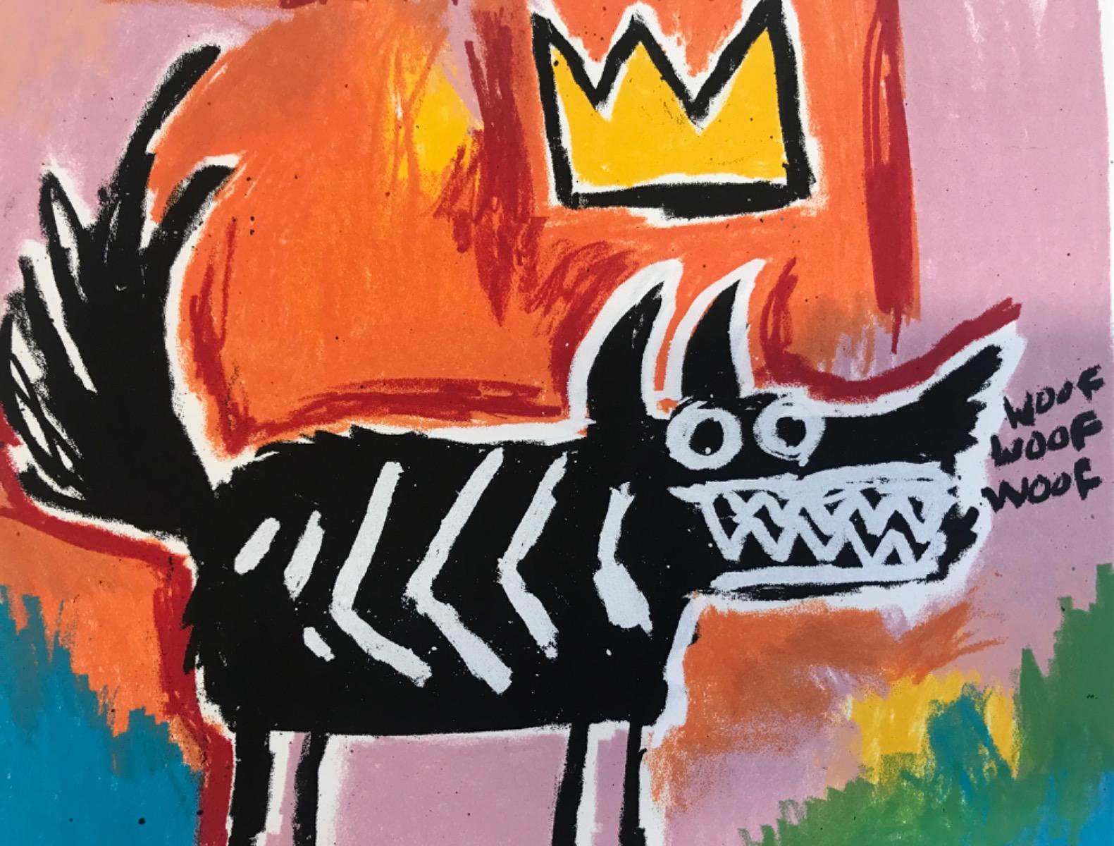 Perro de Basquiat, Impresión de edición limitada, Retrato animal, Arte canino, Arte moderno en venta 4